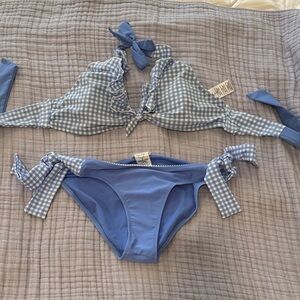 Jessica Simpson Blue Gingham Bikini